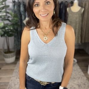 BE COOL POWDER BLUE SWEATER TANK